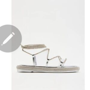 Silver Strappy Sandals